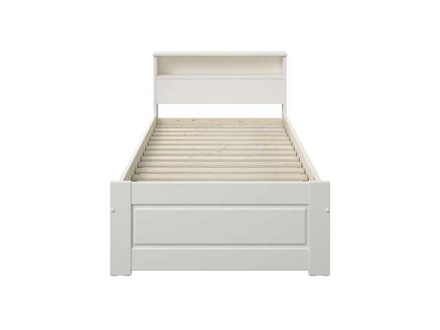 Home affaire Massivholzbett »FLAVION, TOPSELLER! Jugendbett, FSC® zertifizierte massive Kiefer« Breite: 90, 140, 180,  Qualitätsprodukt, Regal, Kassettenoptik, Schublade optional