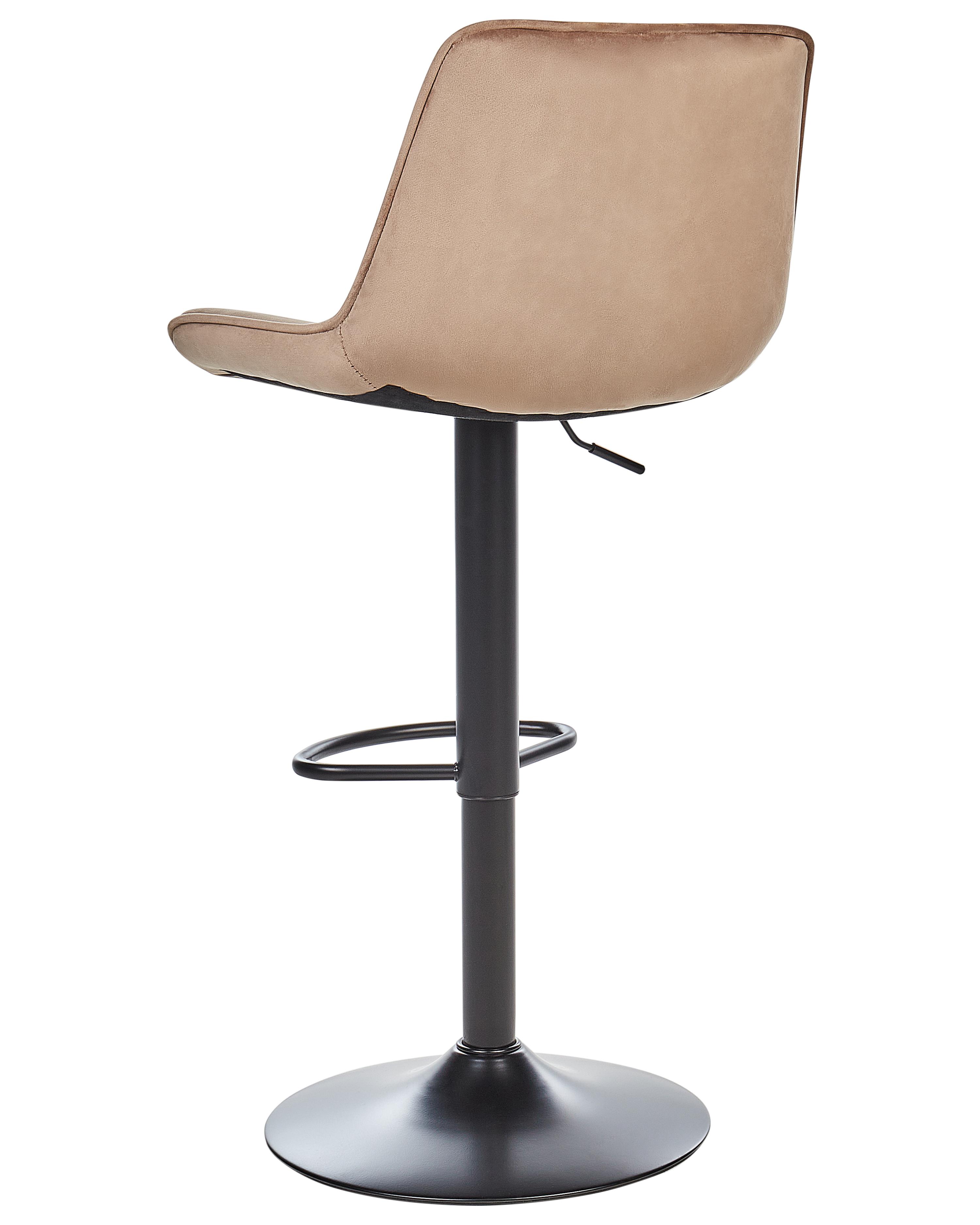 Set van 2 barstoelen DUBROVNIK Fluweel draaibaar Lichtbruin