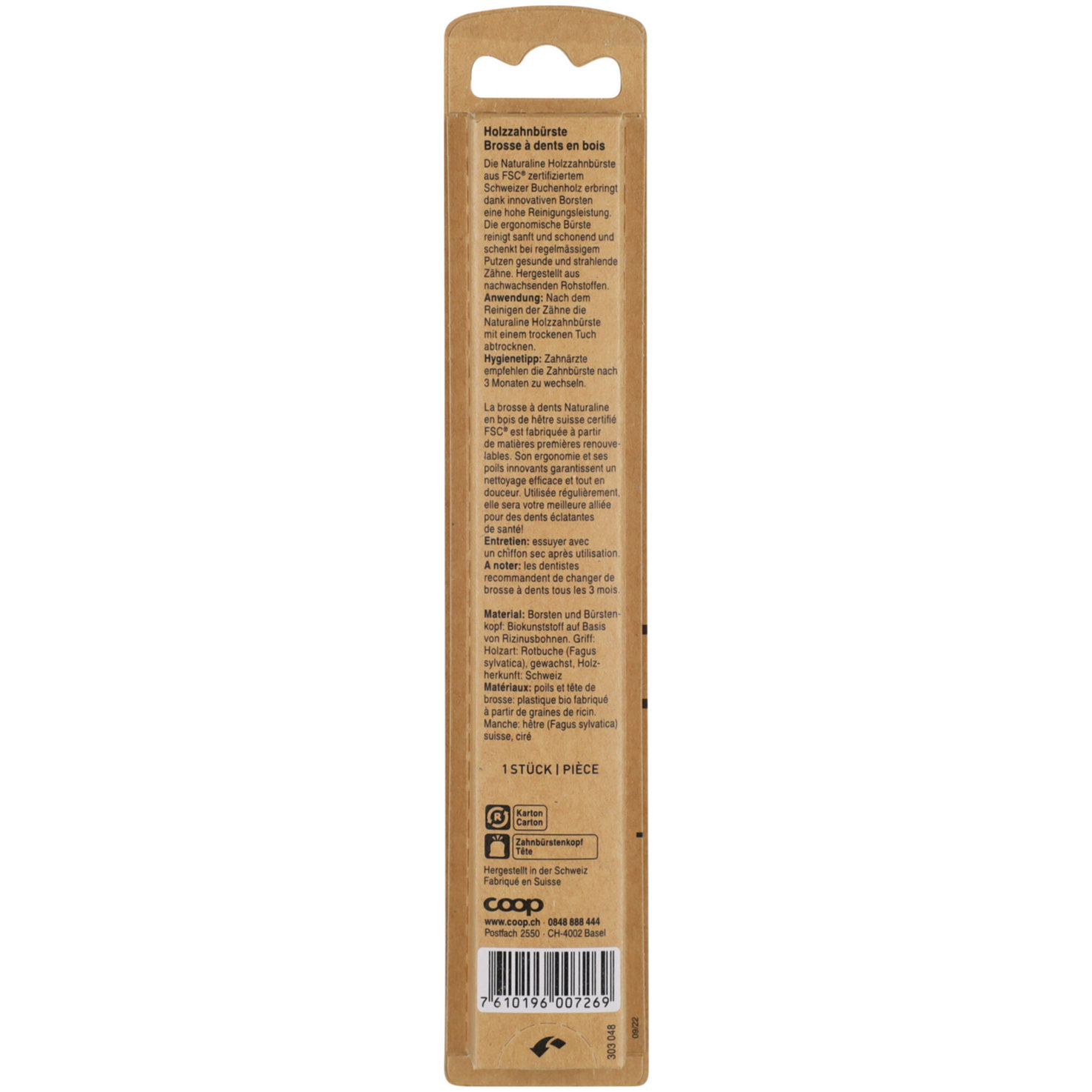 Naturaline Holz-Zahnbürste medium