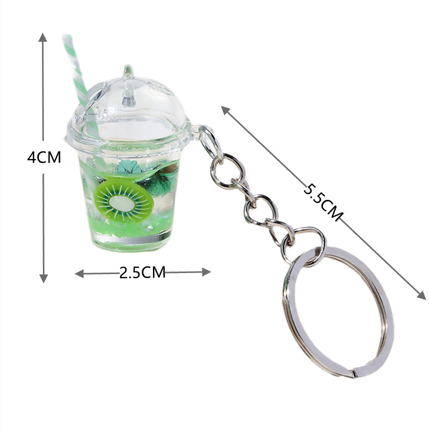 Acryl Trinkbecher Schlüsselanhänger Glow in the Dark Handtaschen Accessoire mit Spaltring - Blau
