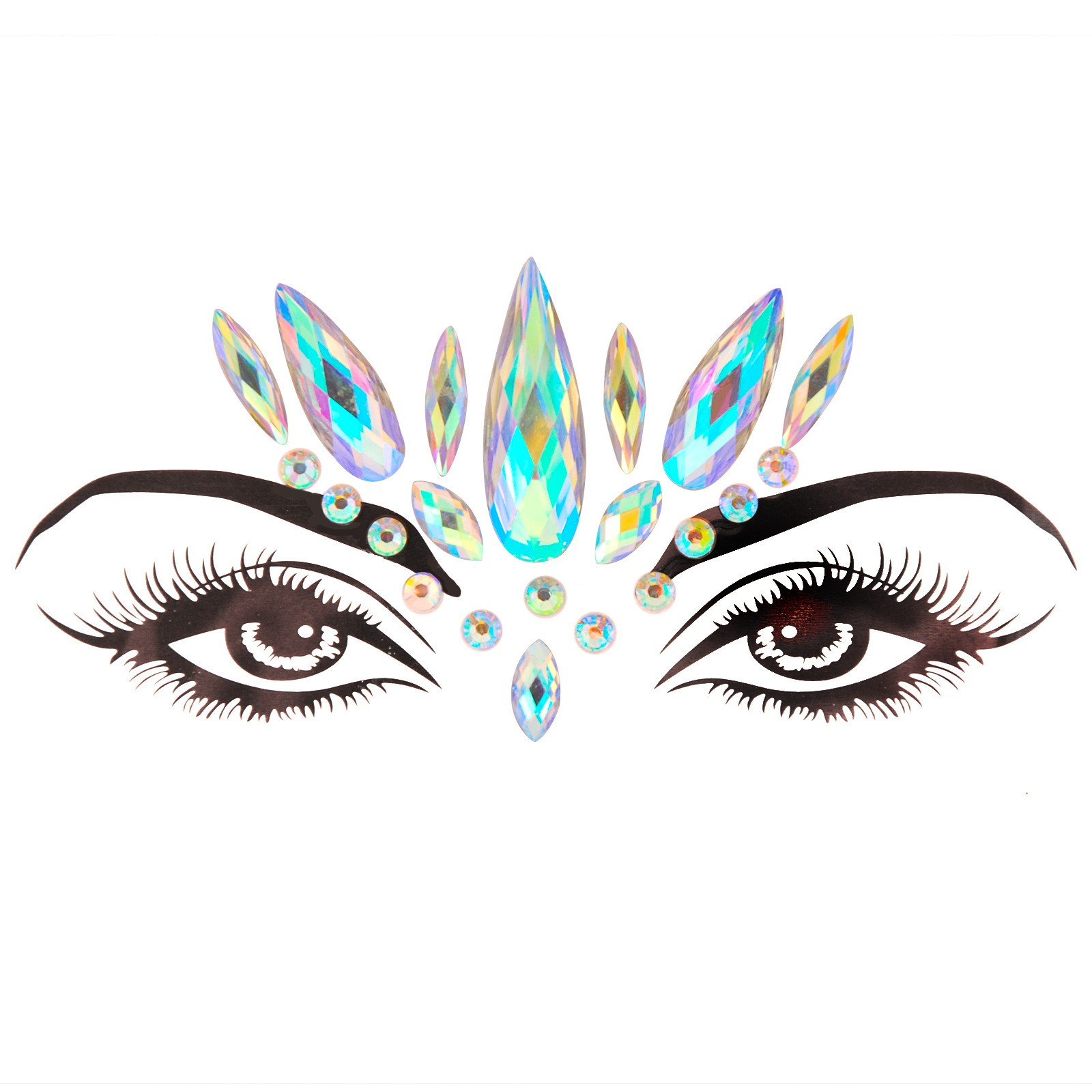 Strass Festival Gesichts- und Körper Aufkleber Temporary Tattoo Haut Sticker - Style 3