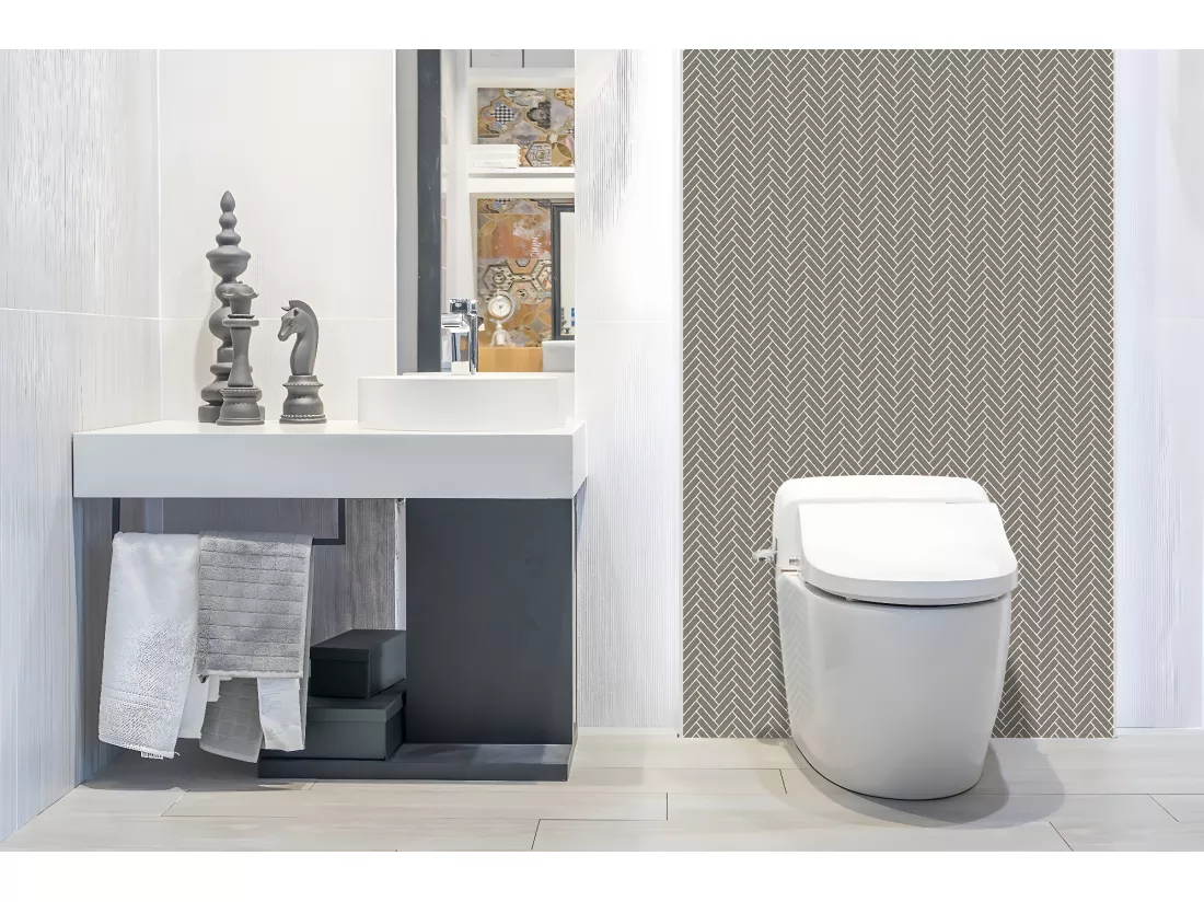 Panneaux muraux en vinyle, Planches en vinyle adhésives - 100x50 cm - Chevrons