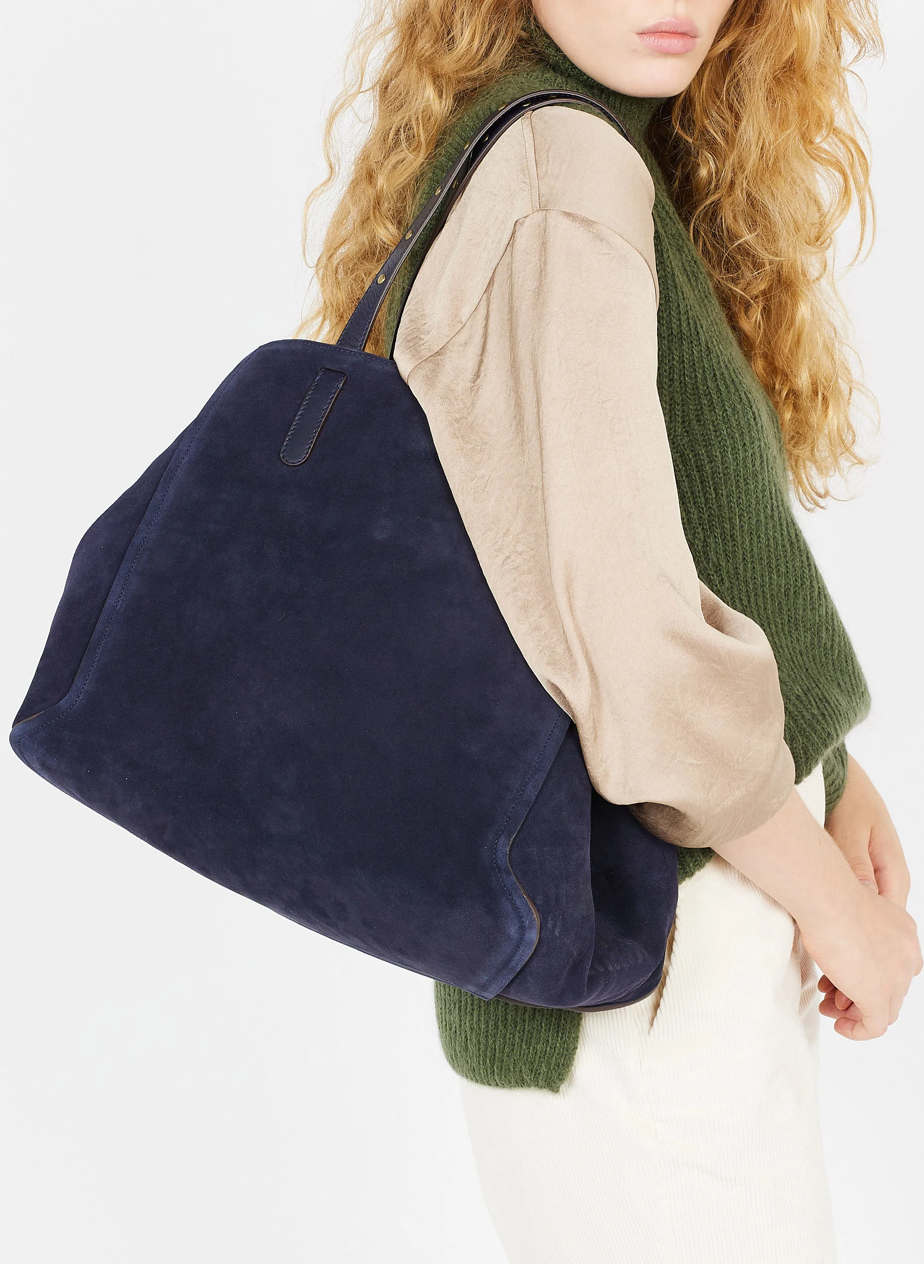 SIMPLE 2 - Sac cabas en cuir| Bleu