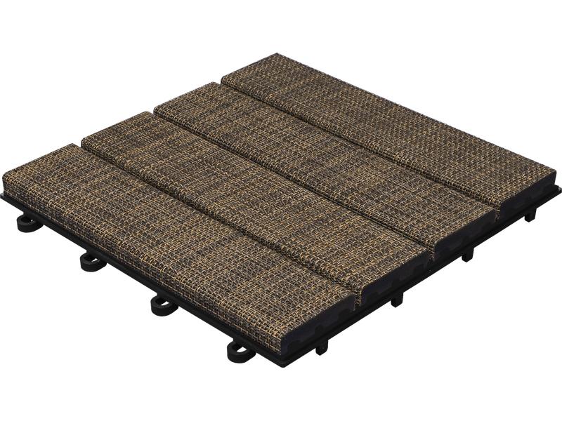 Florco Balkon-& Terrassenplatten Tex, Braun, 6 Stk. Bodenplatte für den Aussenbereich