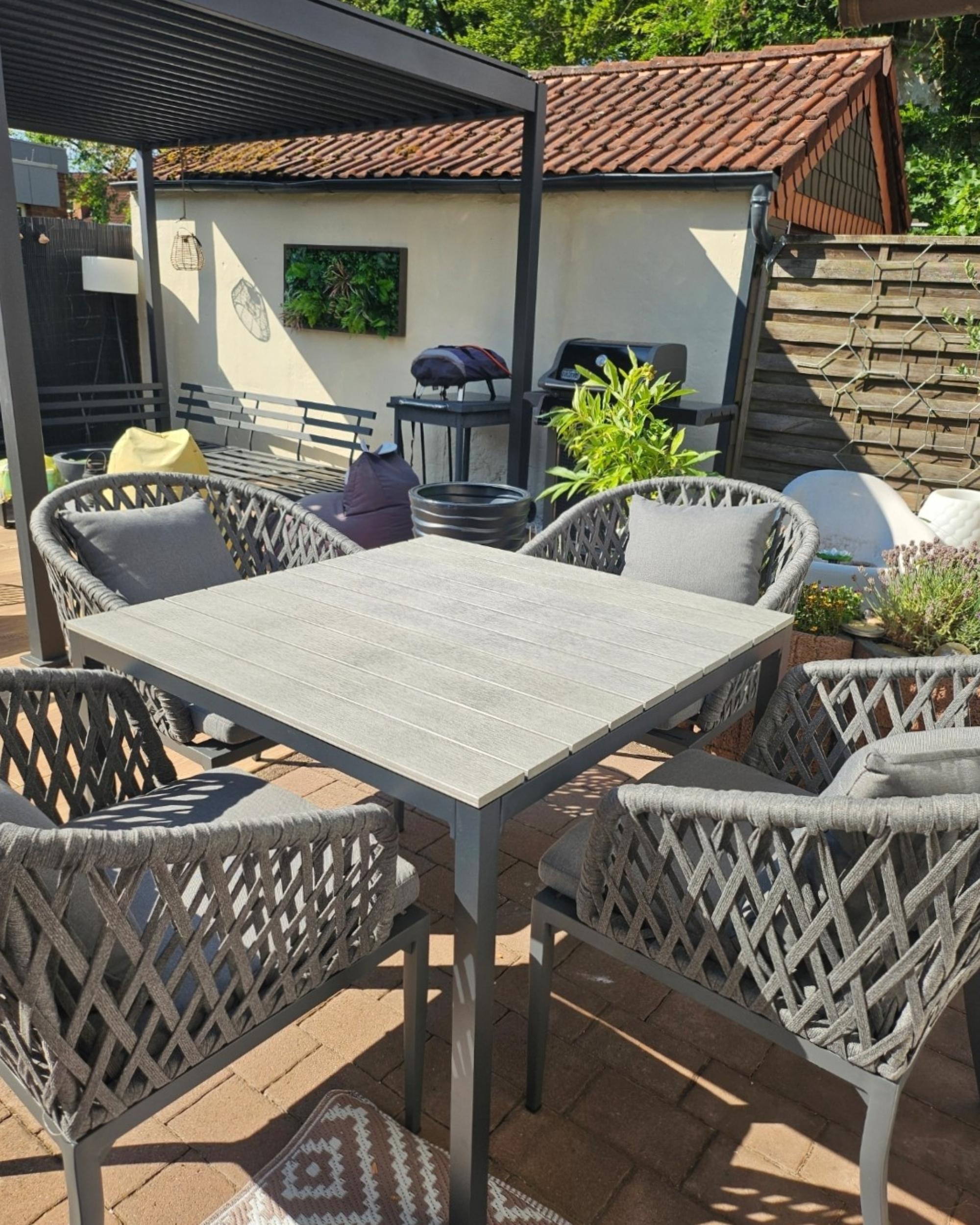 Tuin eettafel PRATO 95 cm 95 cm Grijs