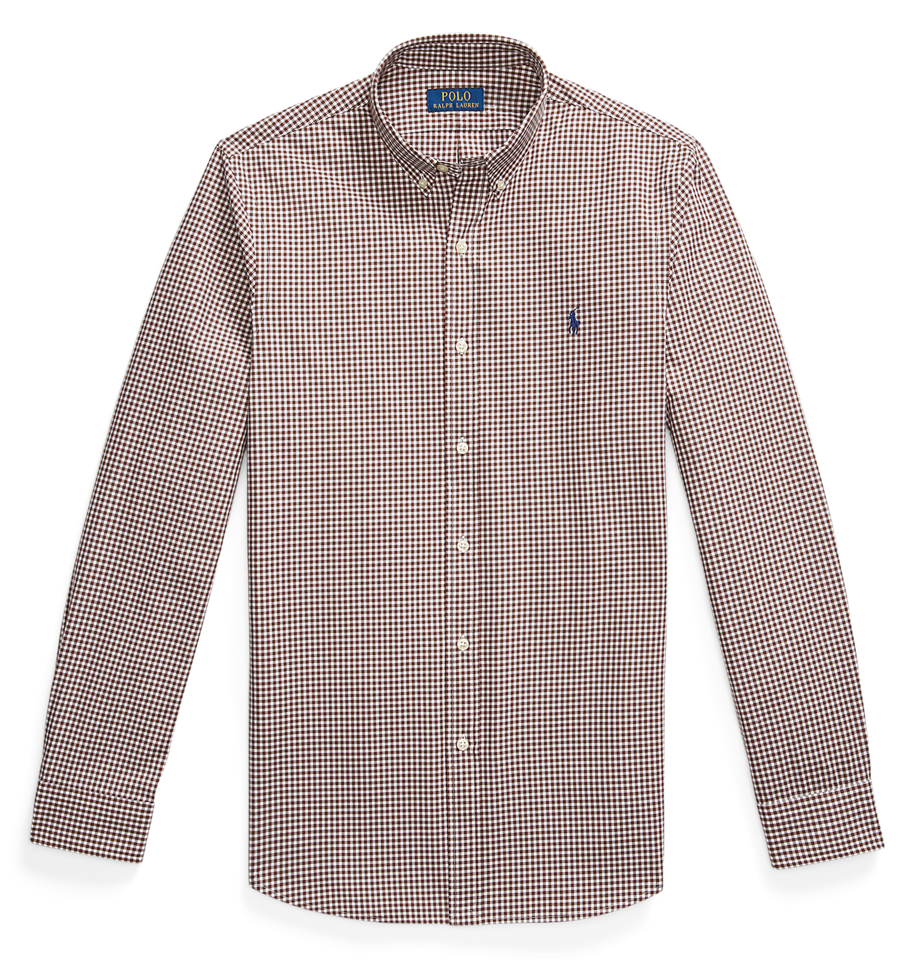 Chemise slim-fit en coton mélangé | Marron