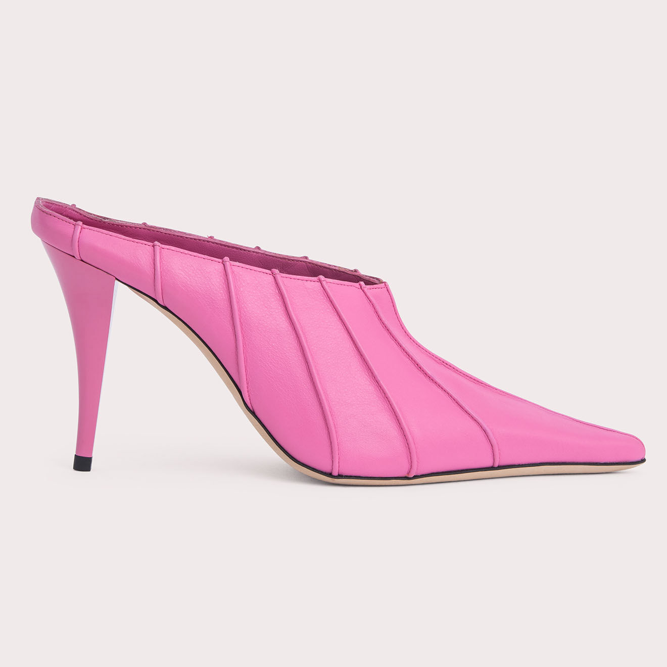 By Far Mules en Cuir Trish roses - Talon 10 cm