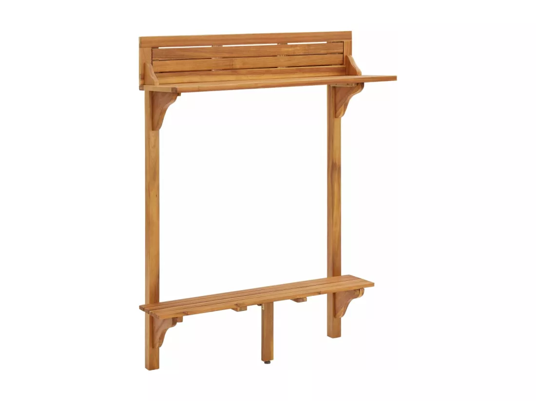 Table de bar de balcon 90x37x122,5 cm Bois d'acacia massif