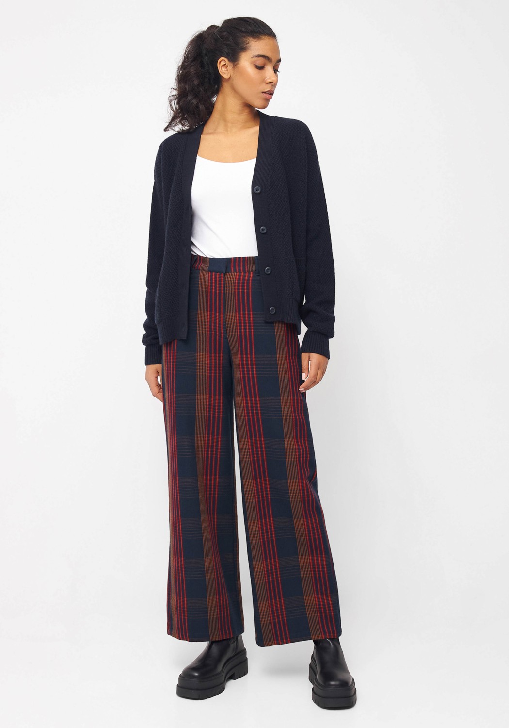 Givn Berlin Hose Beatrice Trousers Blue/Brown/Red (Checked)