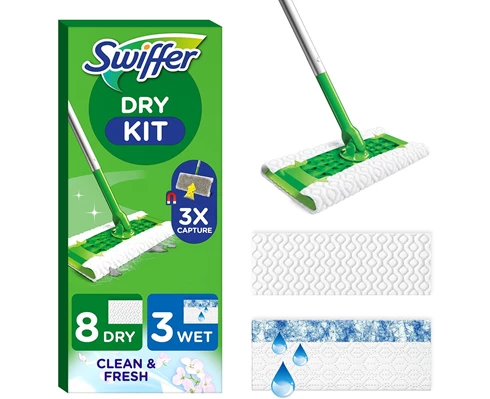 Swiffer Dry Kit - Handle   Refillers 8  pcs   3  Wet pcs