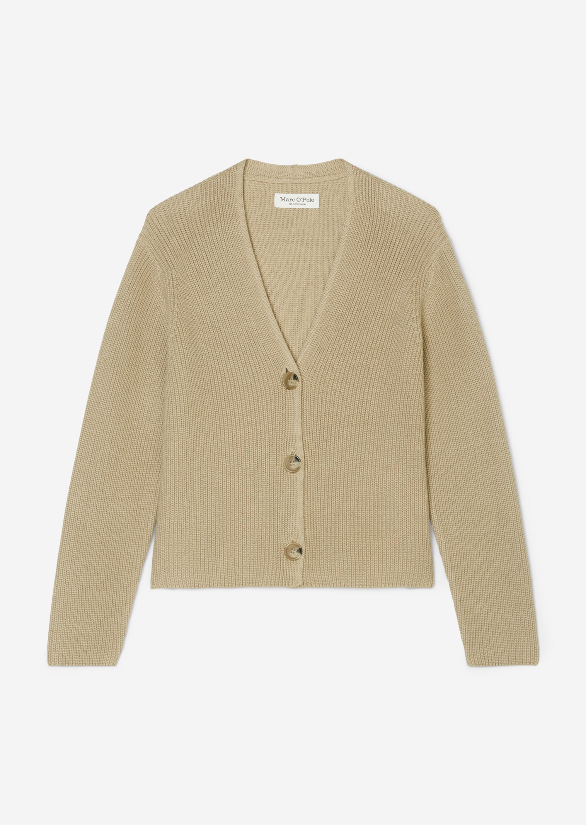 V-Neck-Cardigan relaxed cropped aus Heavy-Weight-Organic-Cotton