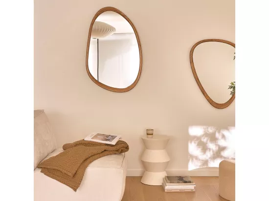 Miroir décoration organique en mindi massif 90 cm