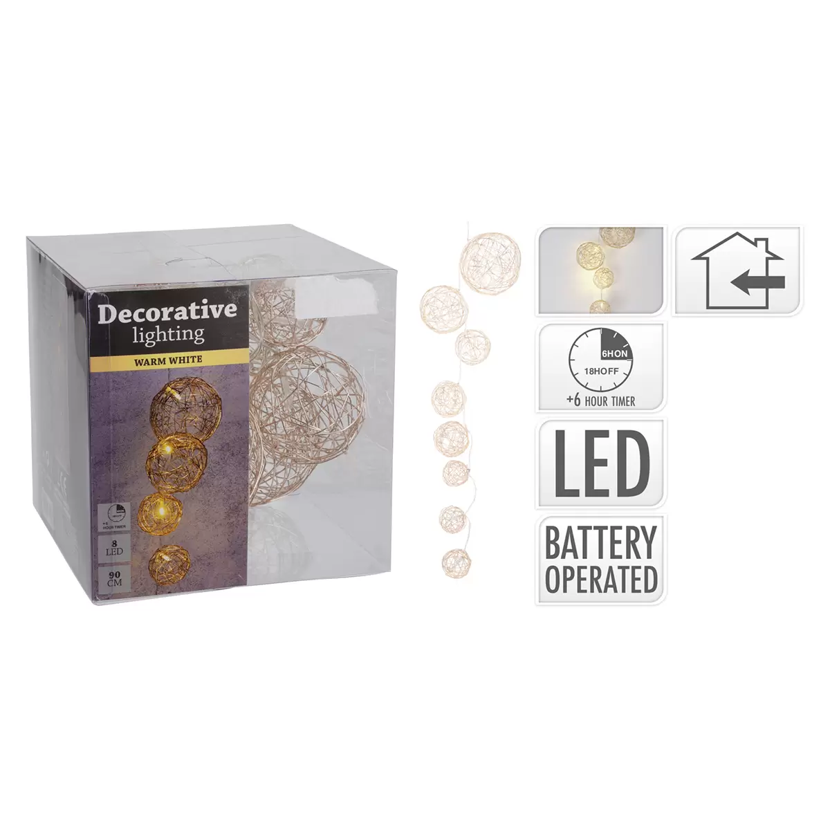 Lichterkette LED LED-Balls Gold