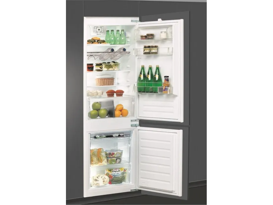 Whirlpool ART 66122 - Køleskab/fryser - bund-fryser - til indbygning - niche - bredde: 56 cm - dybde: 55 cm - højde: 177.6 cm - 273 liter - Klasse E - hvid