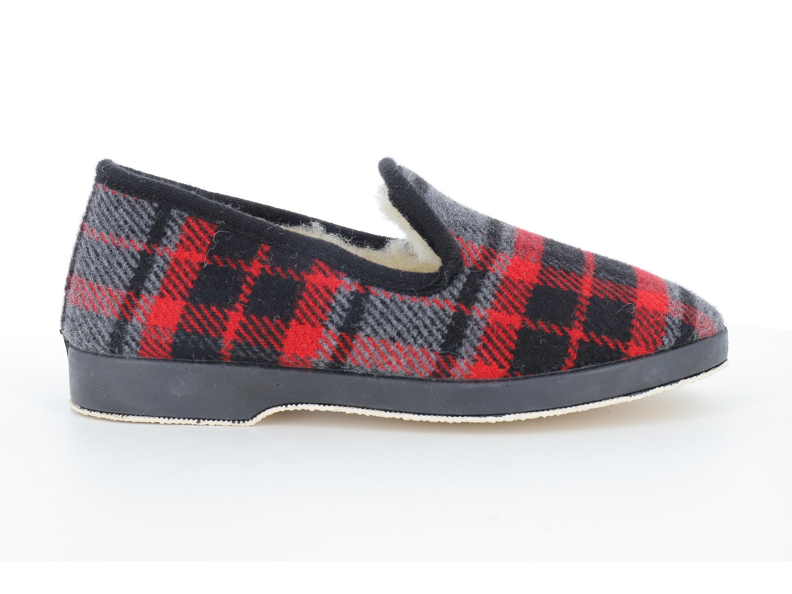 Calzacomodo-590 PANO LANA Textile Noir Rouge