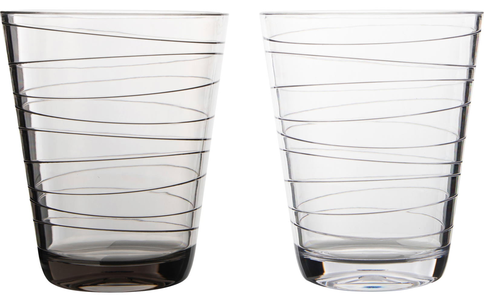 Gimex Wasser Glas Retro Stripes 2 teiliges Set  black and white