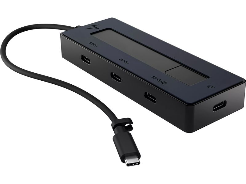 HP Universal USB-C Multiport-Hub Kompakter USB-Hub mit 4 vielseitigen USB-C Anschlüssen