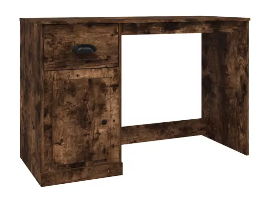 Bureau avec tiroir chêne fumé 115x50x75 cm bois d'ingénierie
