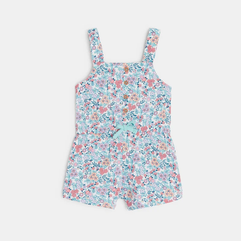 Combi courte à bretelles flamant multicolore bébé fille Gris ou noir
