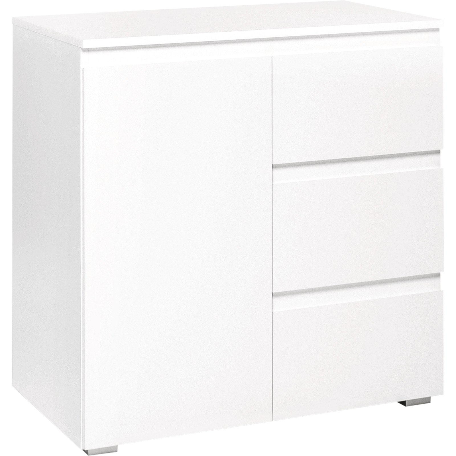 Kommode Shark Dekor weiss matt 80 x 80 x 40 cm