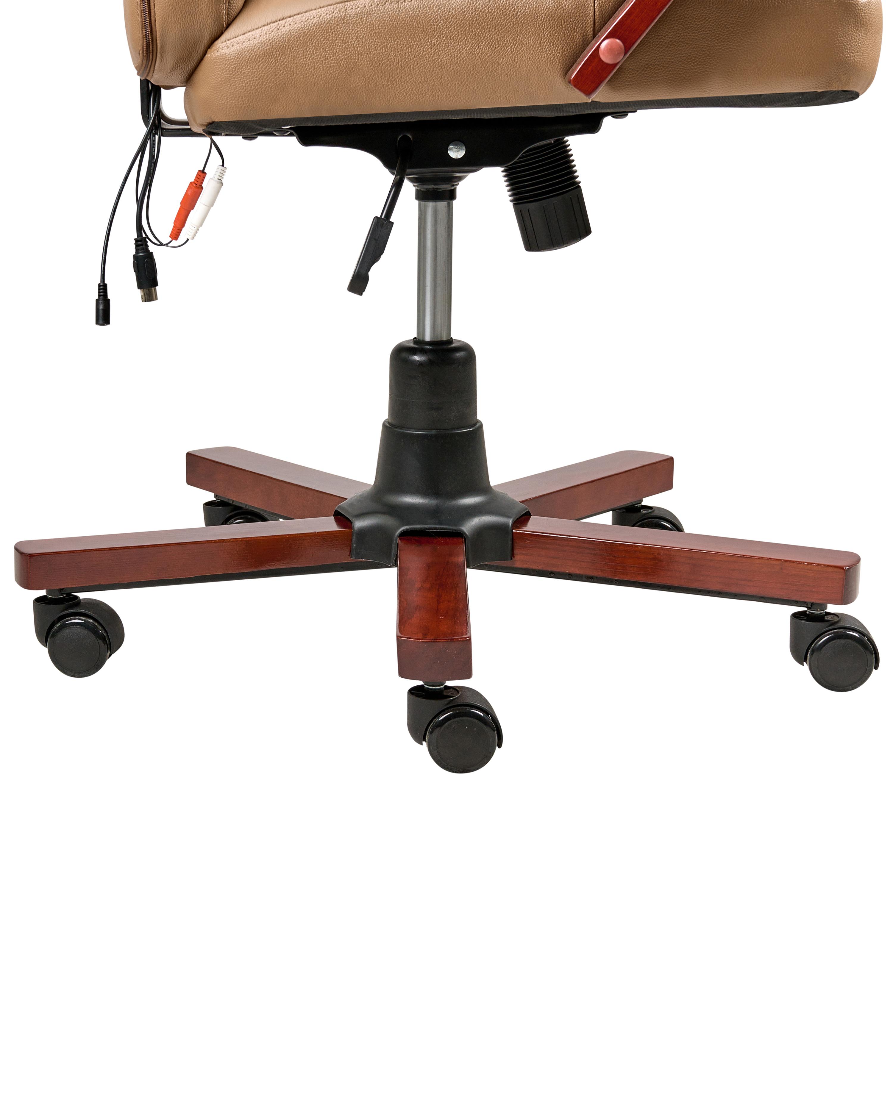 Massagestoel DIAMOND met verwarming Leer Lichtbruin