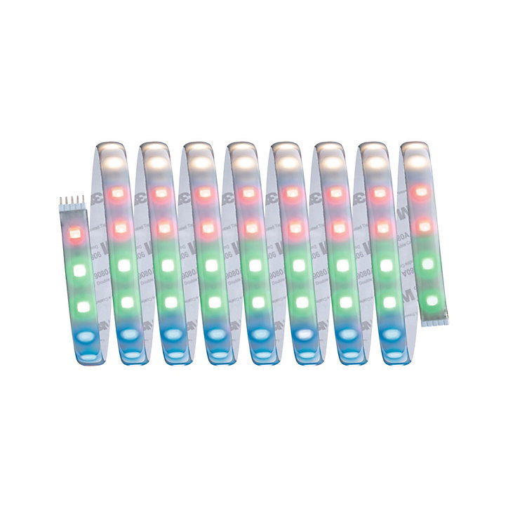 Strip LED intégré dimmable autocollant MaxLED 500 Paulmann 29W 1200lm Argent mat blanc chaud L. 3m x H.0,3 x P.0,3cm