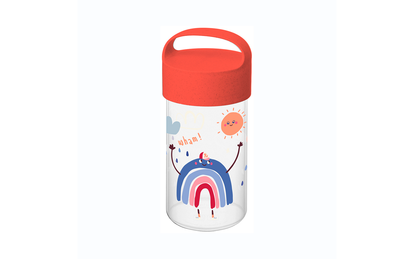 Koziol Buddy Snack Trinkflasche / Snackpot 500 ml organic grey trucks