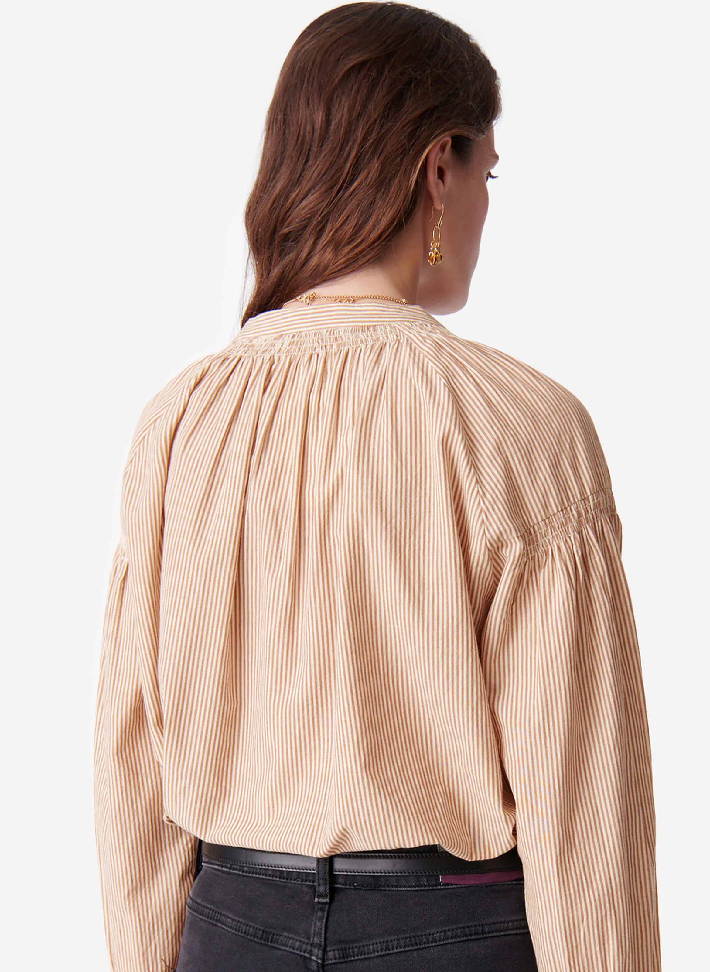 NIPOA - Blouse ample rayée en coton | Marron