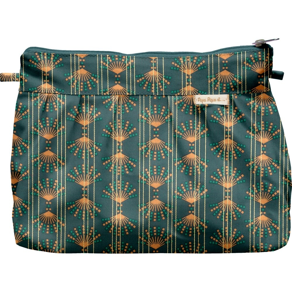 Pochette Plissée Eventail Or Vert