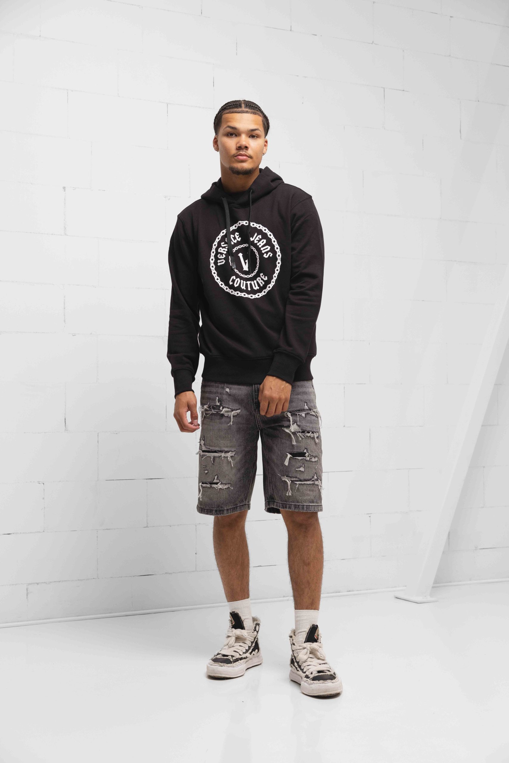 Versace Jeans Couture Chain Hoodie Heren Zwart/Wit