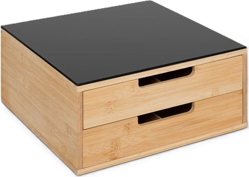 5Five - Koffie Cup Dispenser - Bamboe - Zwart/Bruin - 30 x 30 x 14 cm