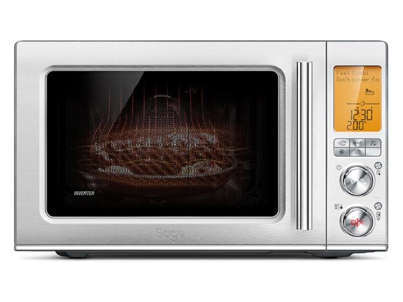 Sage Mikrowelle Combi Wave 3 in 1 Silber Mikrowelle mit Heissluft Frittieren Funktion und Umluftofen Funktion