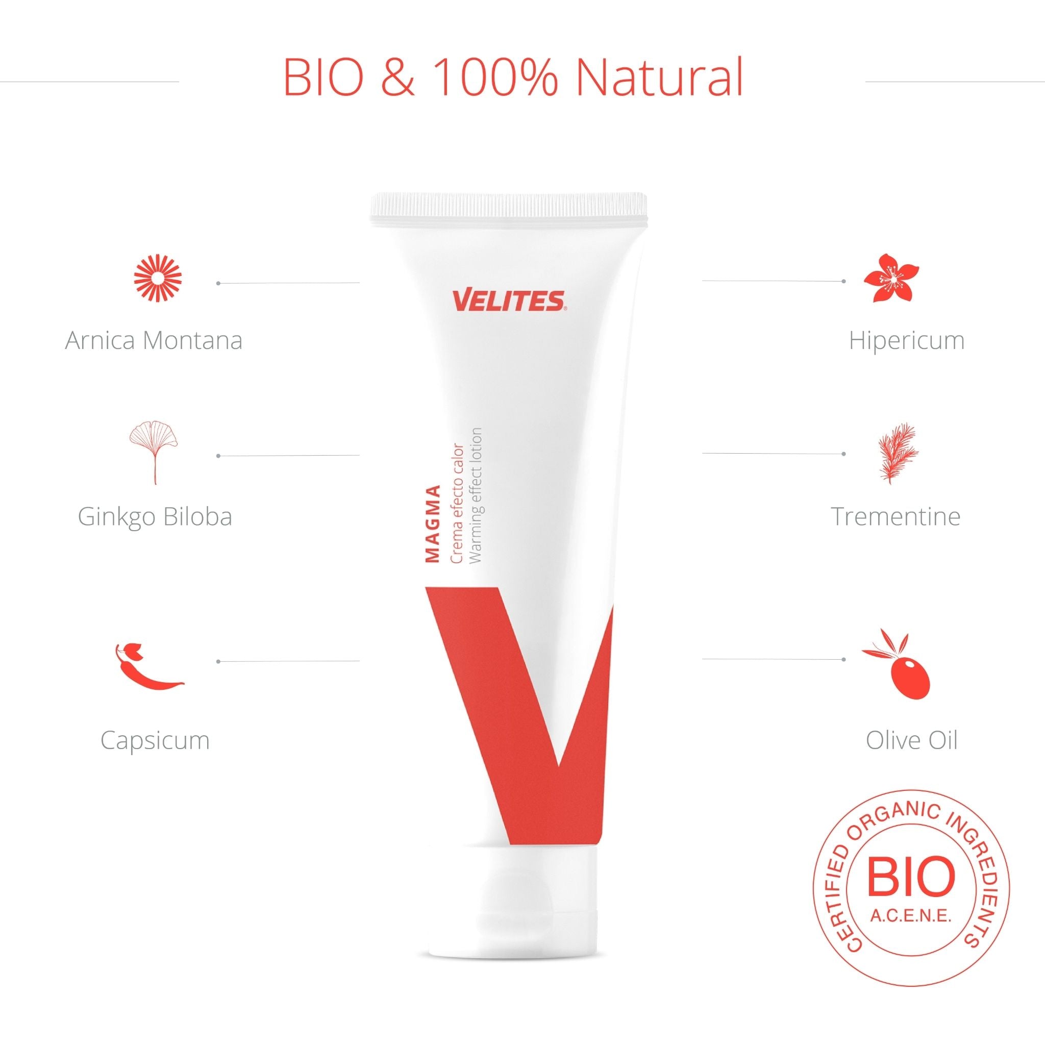 Creme de massagem com efeito térmico Velites (100 ml)