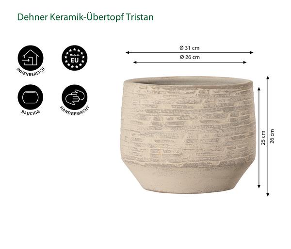 Dehner Keramik-Übertopf Tristan, bauchig,