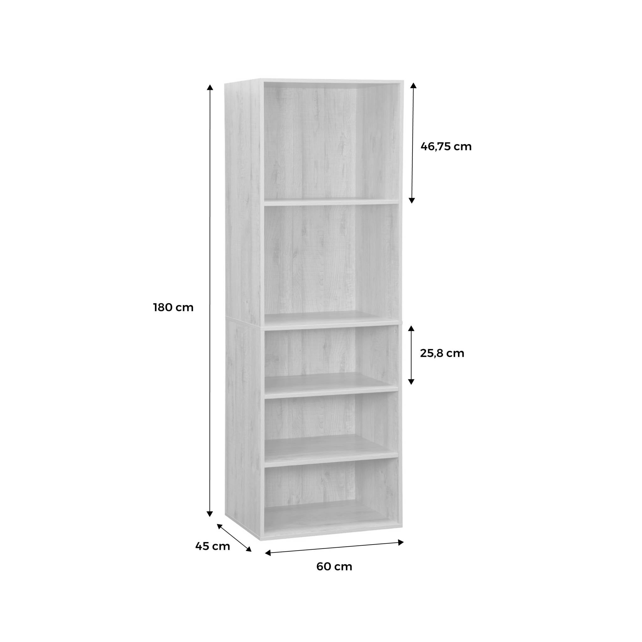 sweeek - Kledingkastmodule met 5 planken