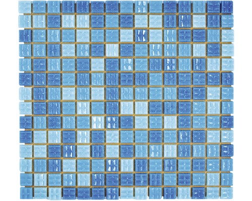 Glasmozaïek GM A 321P voor zwembadbouw, gemengd blauw, 30,5 x 32,7 cm