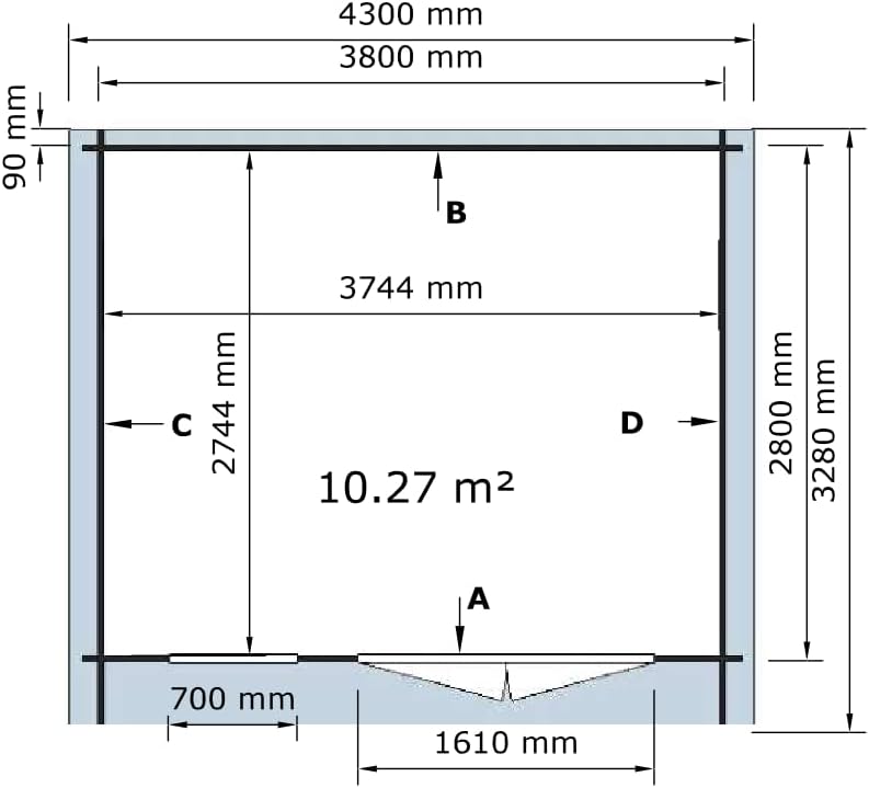 McGaRDEN Gartenhaus Gerätehaus Holzhaus Blockhaus Schuppen 4x3m