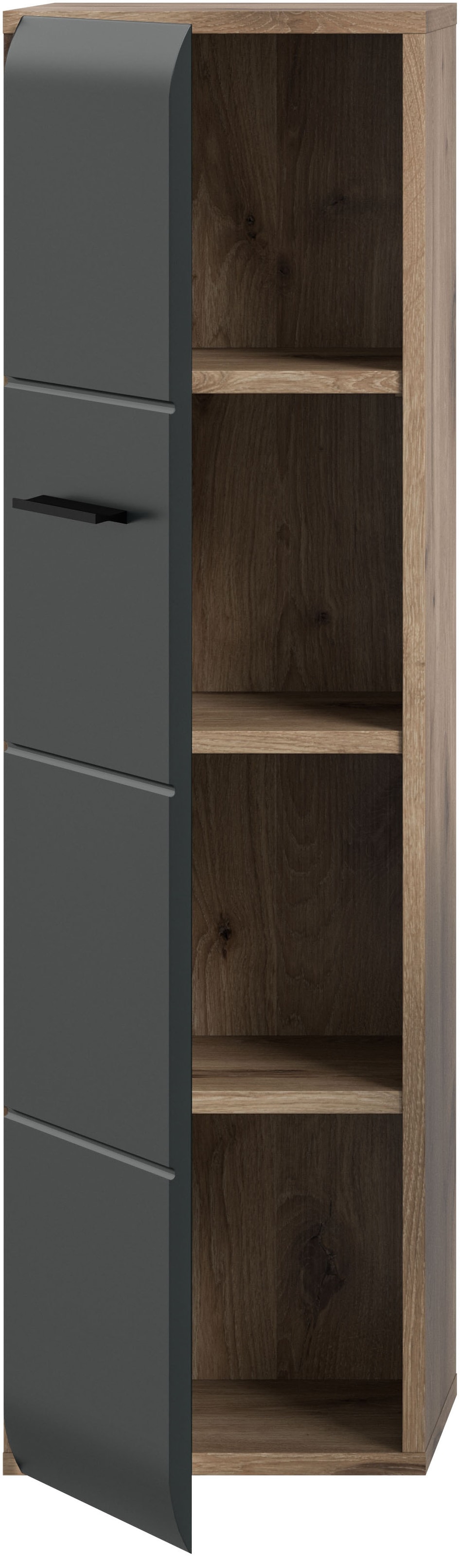 INOSIGN Stauraumschrank 1 Stk. tlg. Florenz, Badschrank Nox Oak NB, 106 cm hoch, 4 Fächer