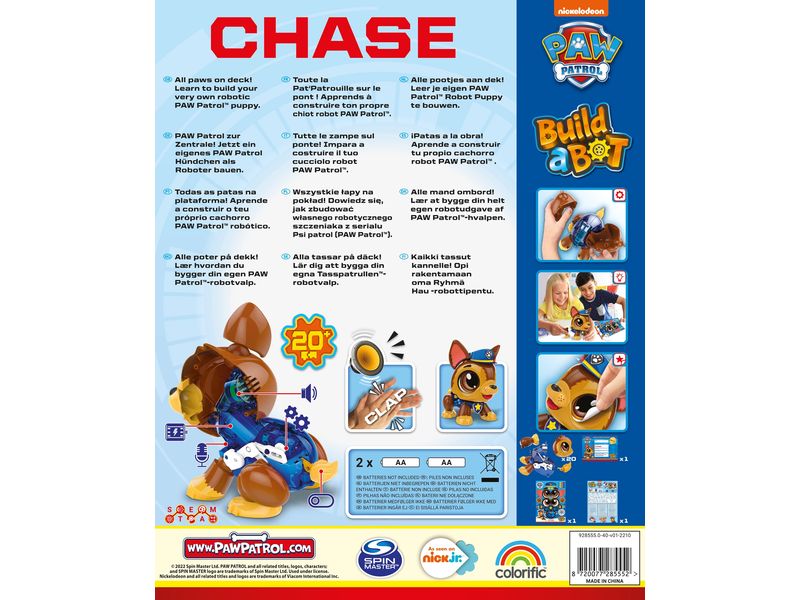 Waldmeier Build a Bot Paw Patrol Chase Paw Patrol-Roboterhund zum Zusammenbauen