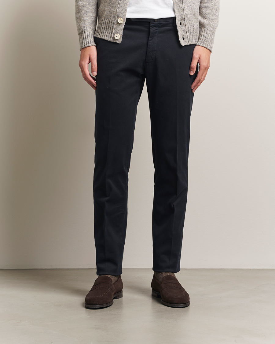 Incotex Slim Fit Cotton Stretch Chinos Navy