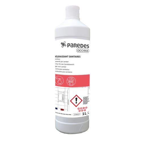Gel Javel nettoyant dégraissant sanitaires Paredes Access flacon de 1L