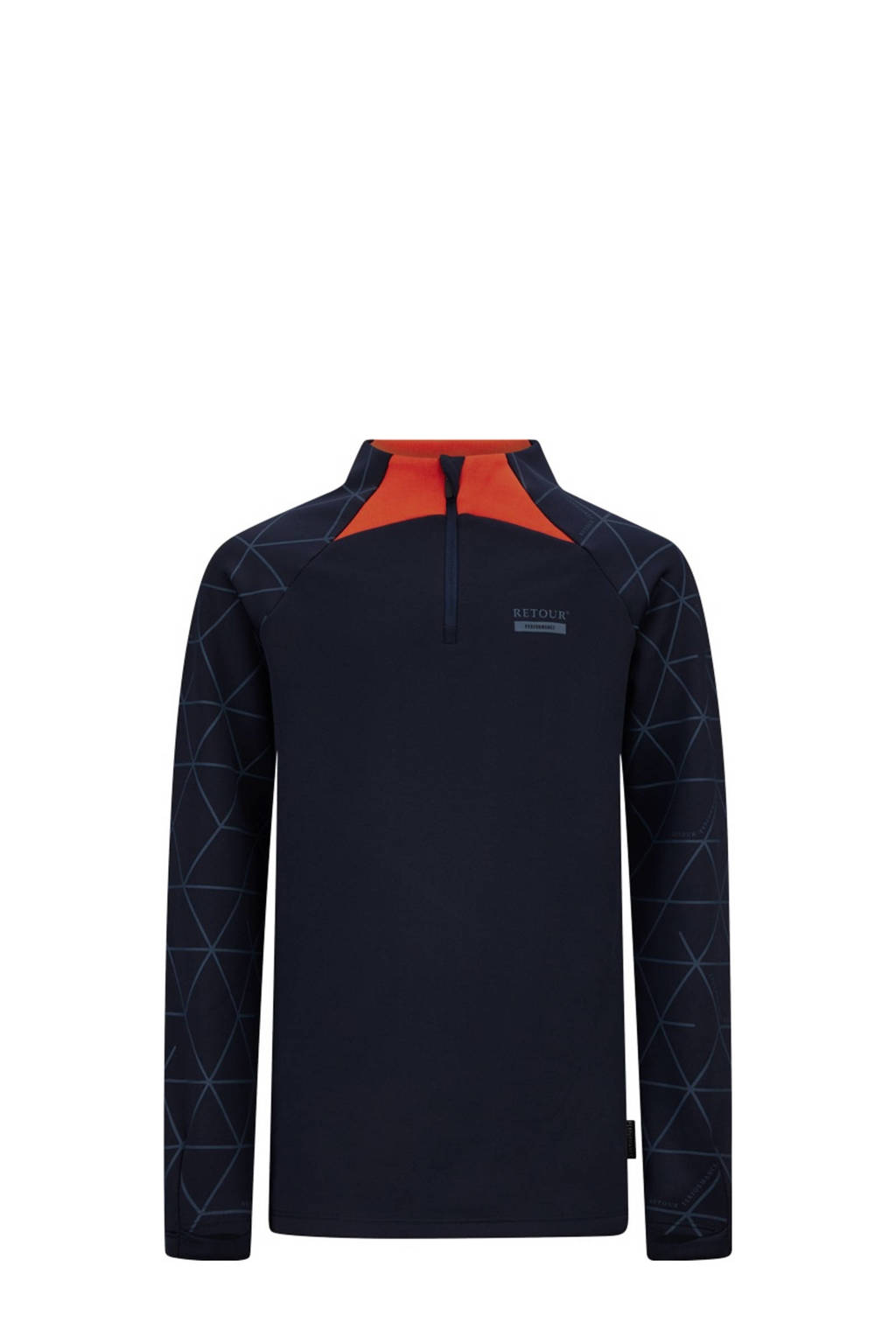 Retour Jeans sweater Score donkerblauw/oranje