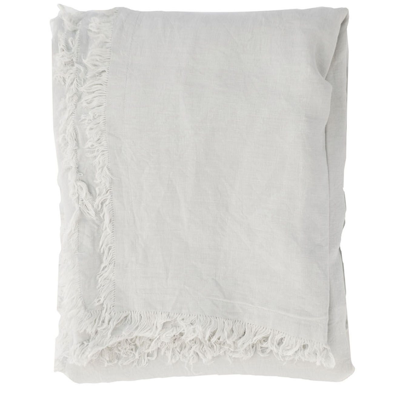 Febronie Couvre-lit 100% Lin  frangé Hortense perle