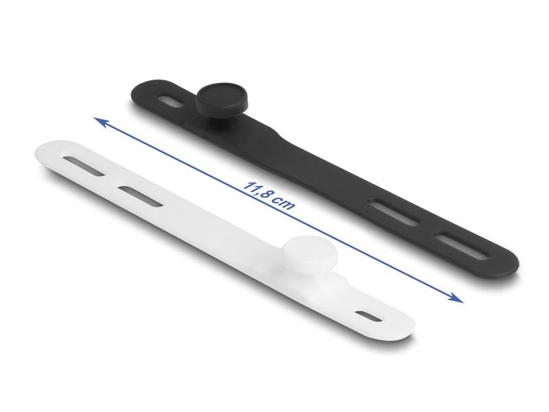 Delock Kabelbinder Schwarz/Weiss 118 mm x 12 mm 10 Stück Delock Softbinder flexibel wiederverwendbar Set 10 Stück schwarz / weiss