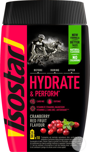 Isostar Hydrate & Perform Boisson Pour L'Énergie Arôme Canneberge Et Fruits Rouges 400g