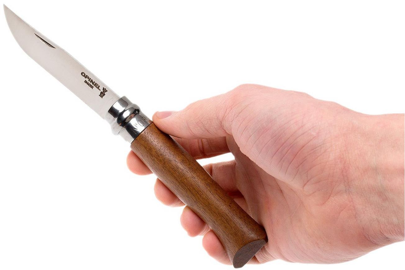 Opinel zakmes No. 8 Luxury Range, RVS, walnoothout
