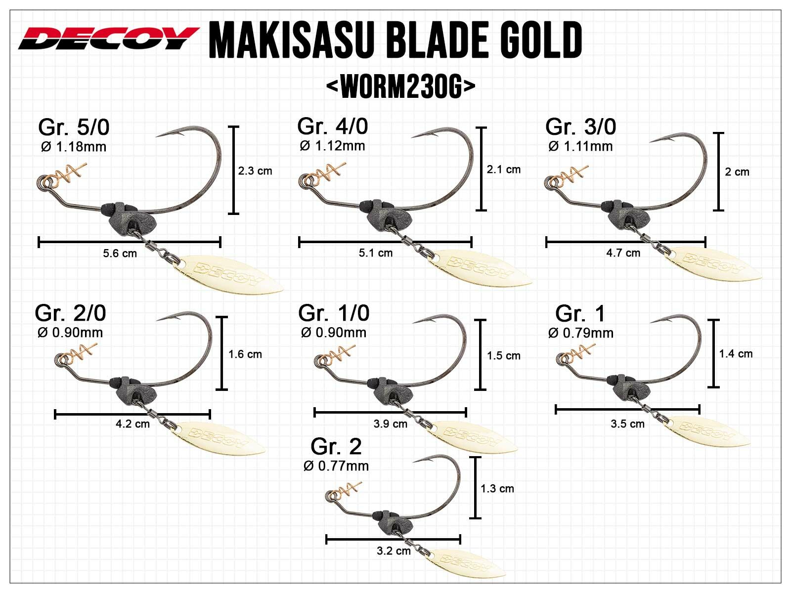 Makisasu Blade Gold Worm230G - Size 5/0 (5.0g)(DECOY)