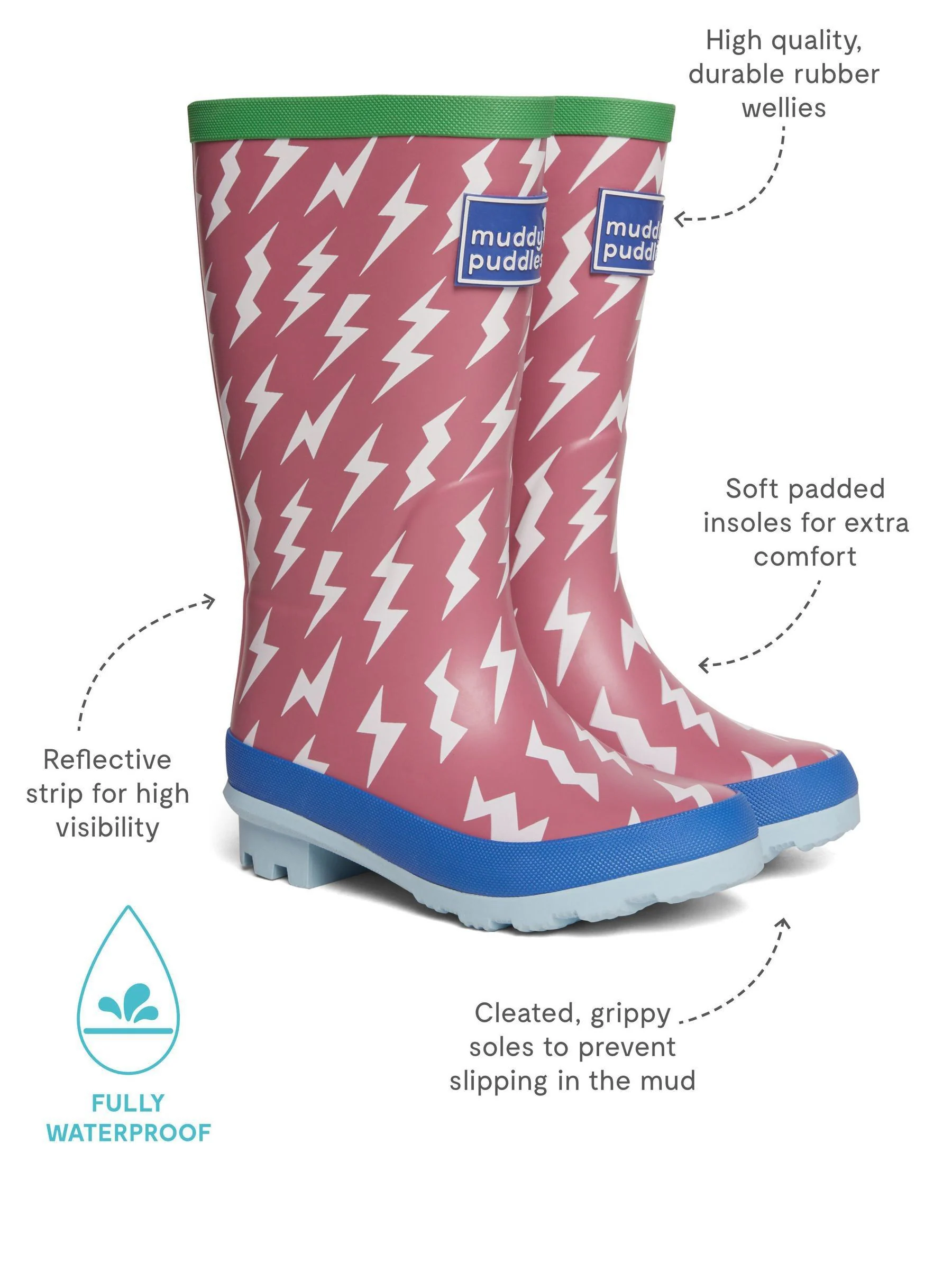 Roze - Muddy Puddles plassenstamplaarzen