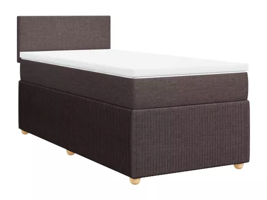 Sommier à lattes de lit avec matelas Marron foncé 90x190 cm