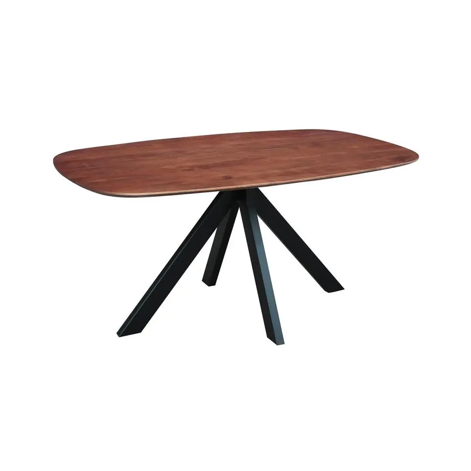 Eettafel deens ovaal Paris walnoot finish 180x100 cm - Hout - Bruin